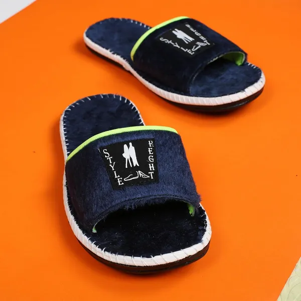 Blue_Fur_Slides_For_Men