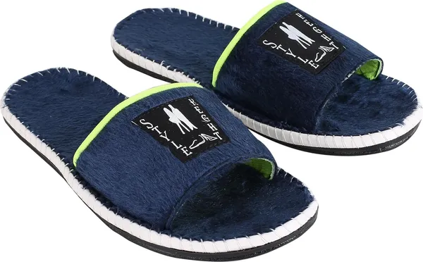 Blue_Fur_Slides_For_Men