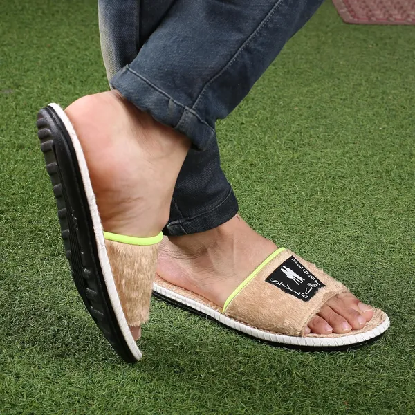 Tan_Fur_Slides_For_Men