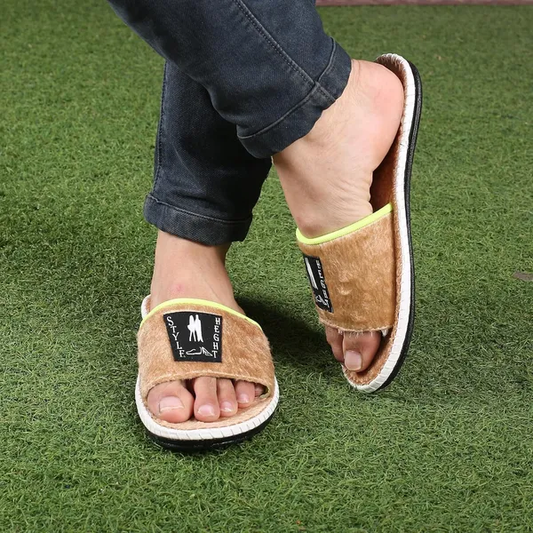 Tan_Fur_Slides_For_Men