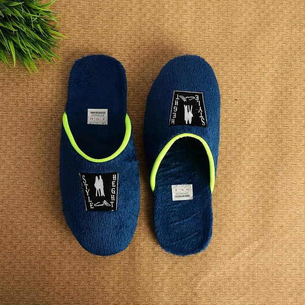 Blue_Fur_Slippers_For_Men