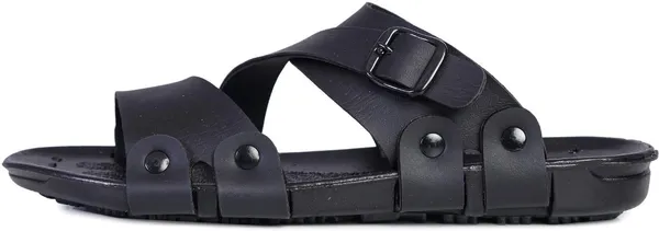 Black_Synthetic_Leather_Sandals_For_Men