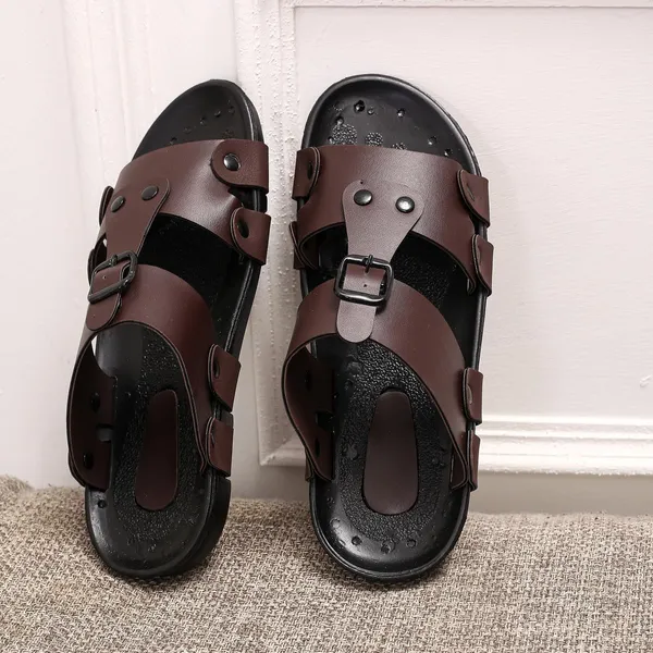 Brown_Synthetic_Leather_Sandals_For_Men