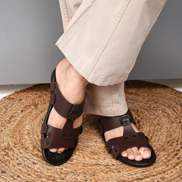 Brown_Synthetic_Leather_Sandals_For_Men