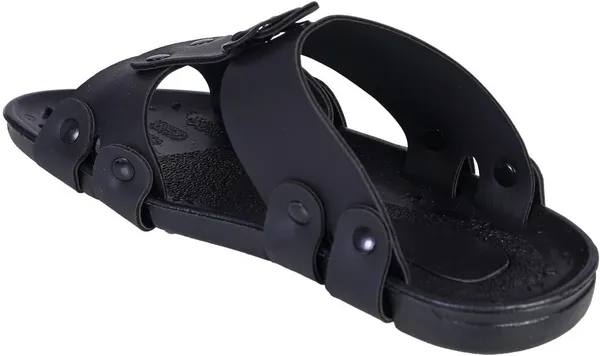 Black_Synthetic_Leather_Sandals_For_Men
