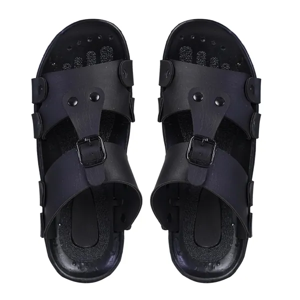 Black_Synthetic_Leather_Sandals_For_Men