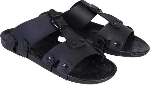 Black_Synthetic_Leather_Sandals_For_Men