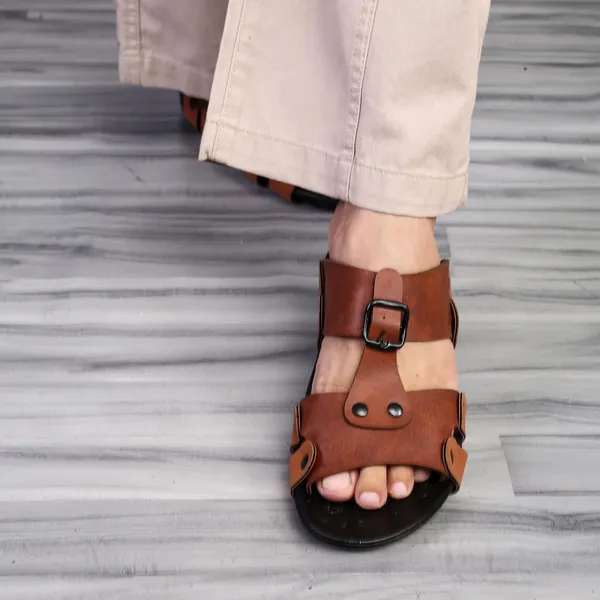 Tan_Synthetic_Leather_Sandals_For_Men