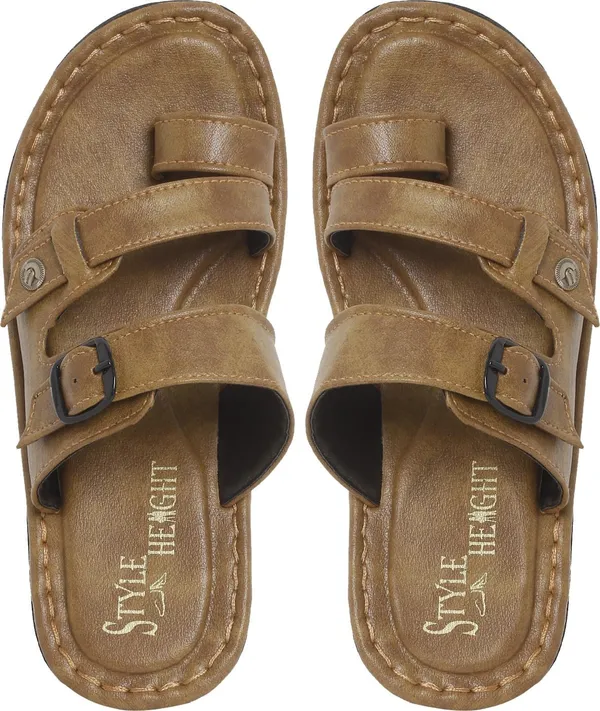 Tan_Synthetic_Leather_Sandals_For_Men