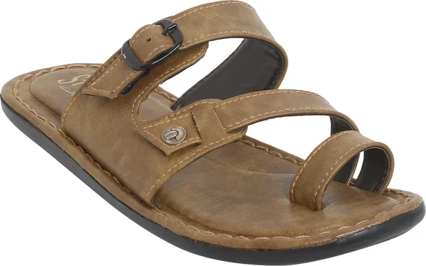 Tan_Synthetic_Leather_Sandals_For_Men