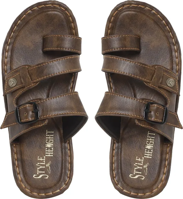 Brown_Sysnthetic_Leather_Sandals_For_Men