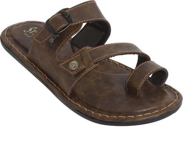 Brown_Sysnthetic_Leather_Sandals_For_Men