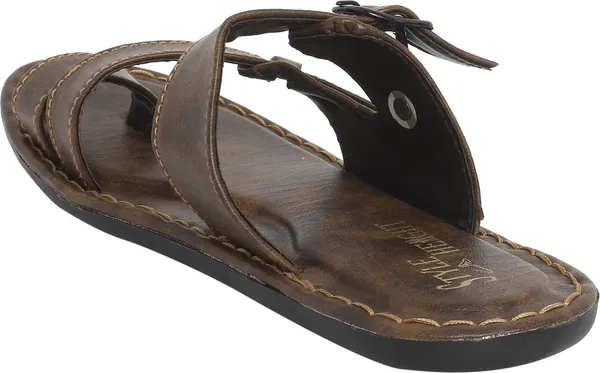 Brown_Sysnthetic_Leather_Sandals_For_Men