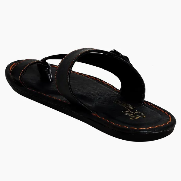 Black_Synthetic_Leather_Flats_For_Men