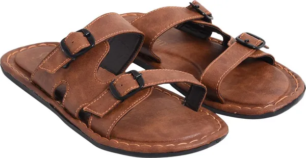 Brown_Sysnthetic_Leather_Sandals_For_Men