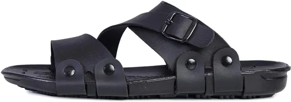 Black_Synthetic_Leather_Sandals_For_Men