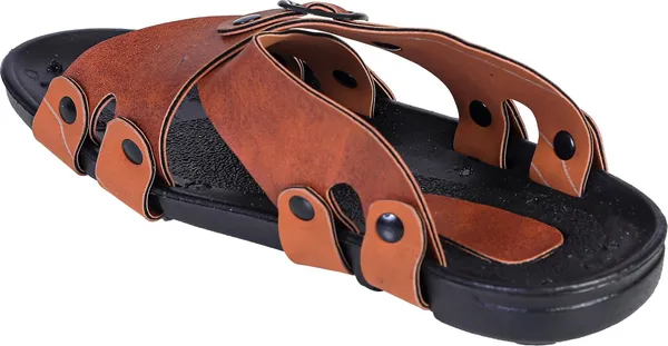 Tan_Synthetic_Leather_Sandals_For_Men
