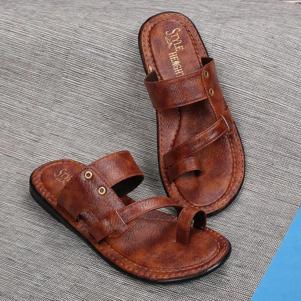 Tan_Synthetic_Leather_Shoes_For_Men