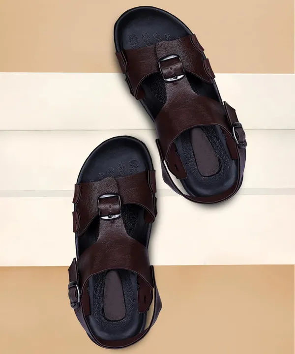Brown_Synthetic_Leather_Sandals_For_Men