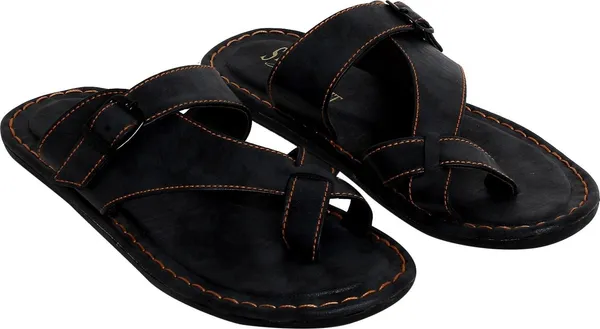 Black_Synthetic_Leather_Flats_For_Men