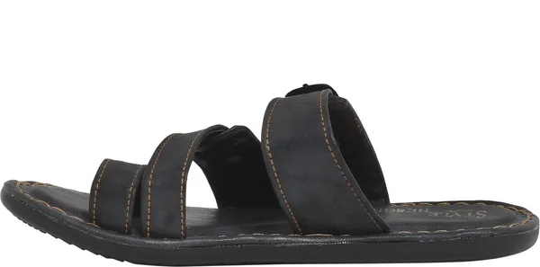 Black_Synthetic_Leather_Sandals_For_Men