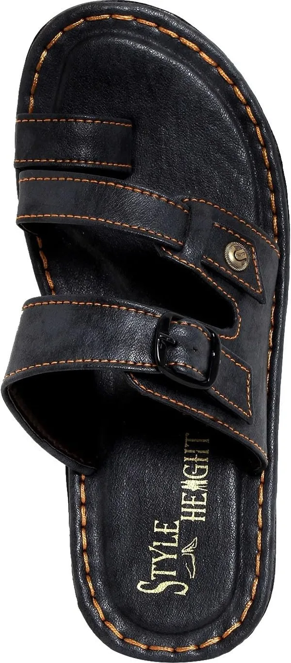 Black_Synthetic_Leather_Sandals_For_Men