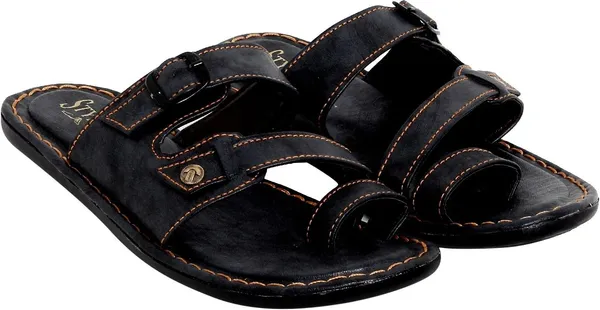 Black_Synthetic_Leather_Sandals_For_Men