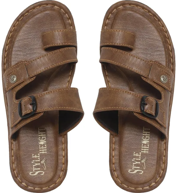 Brown_Synthetic_Leather_Sandals_For_Men