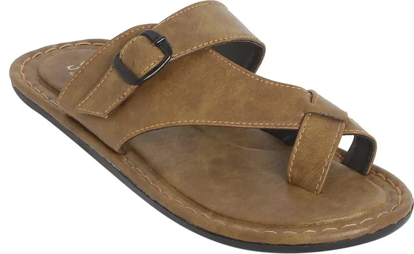 Tan_Synthetic_Leather_Flats_For_Men
