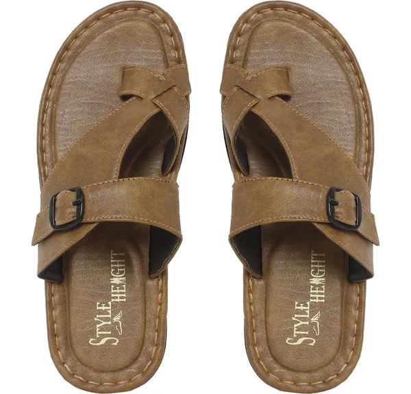 Tan_Synthetic_Leather_Flats_For_Men