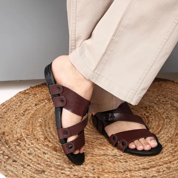 Brown_Synthetic_Leather_Sandals_For_Men