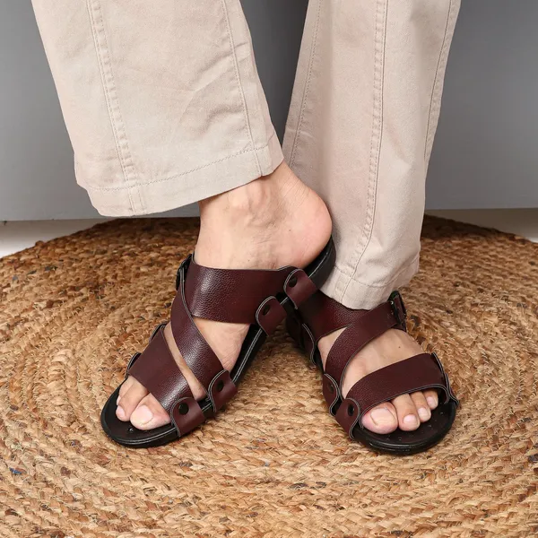 Brown_Synthetic_Leather_Sandals_For_Men
