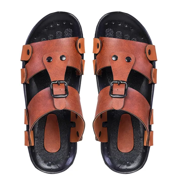 Tan_Synthetic_Leather_Sandals_For_Men