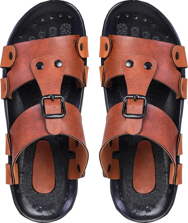 Tan_Synthetic_Leather_Sandals_For_Men