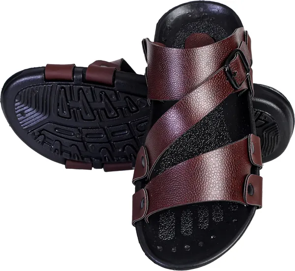 Brown_Synthetic_Leather_Sandals_For_Men