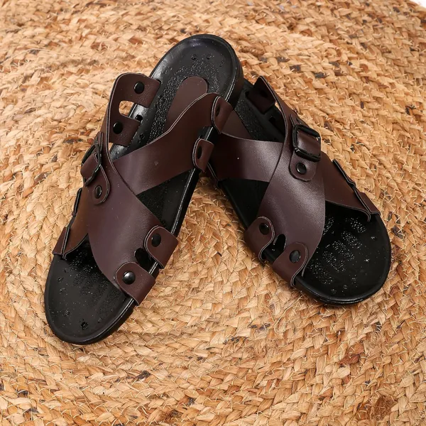 Brown_Synthetic_Leather_Sandals_For_Men