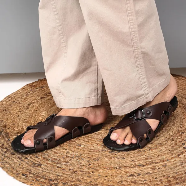 Brown_Synthetic_Leather_Sandals_For_Men