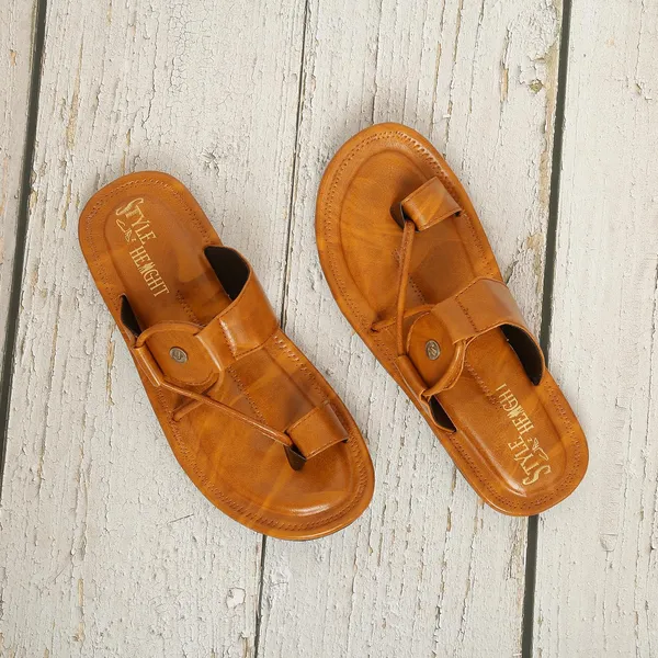 Tan_Synthetic_Leather_Slippers_For_Men