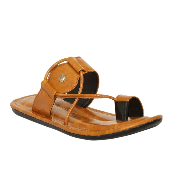Tan_Synthetic_Leather_Slippers_For_Men