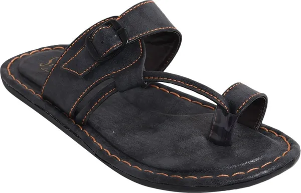 Black_Synthetic_Leather_Sandals_For_Men