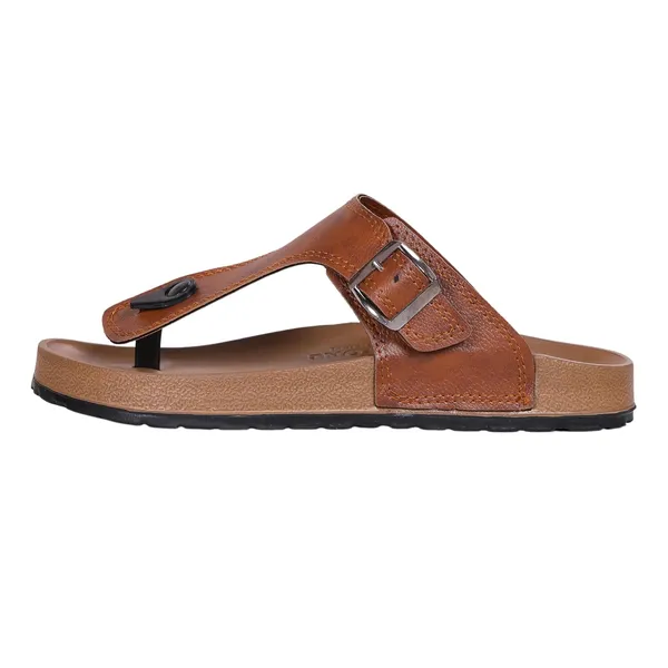 Tan_Synthetic_Leather_Slippers_For_Men