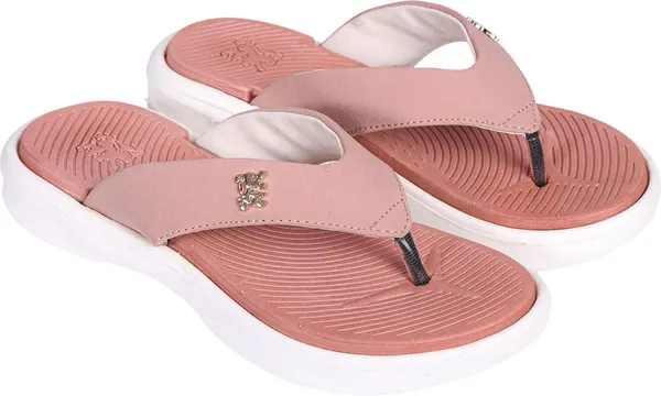 Pink_Synthetic_Leather_Slippers_For_Women