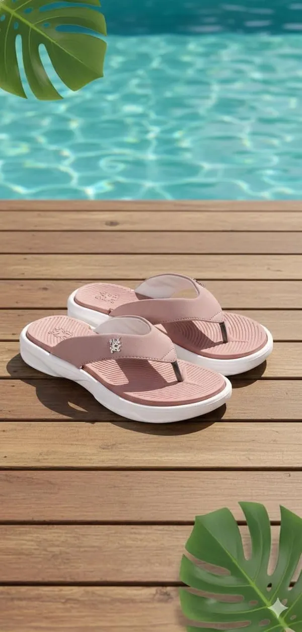 Pink_Synthetic_Leather_Slippers_For_Women