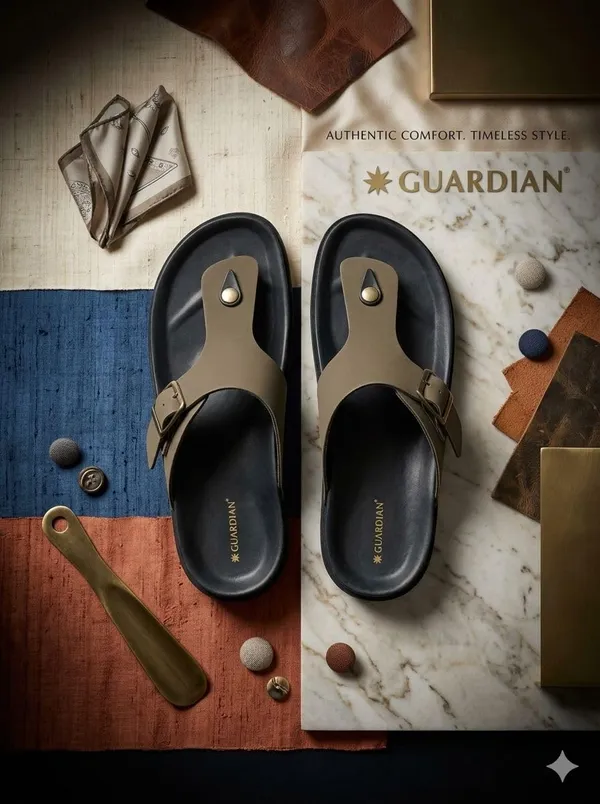 Green_Synthetic_Leather_Sandals_For_Men