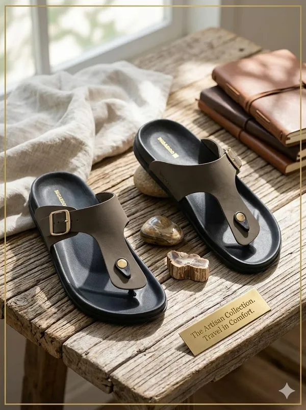 Green_Synthetic_Leather_Sandals_For_Men