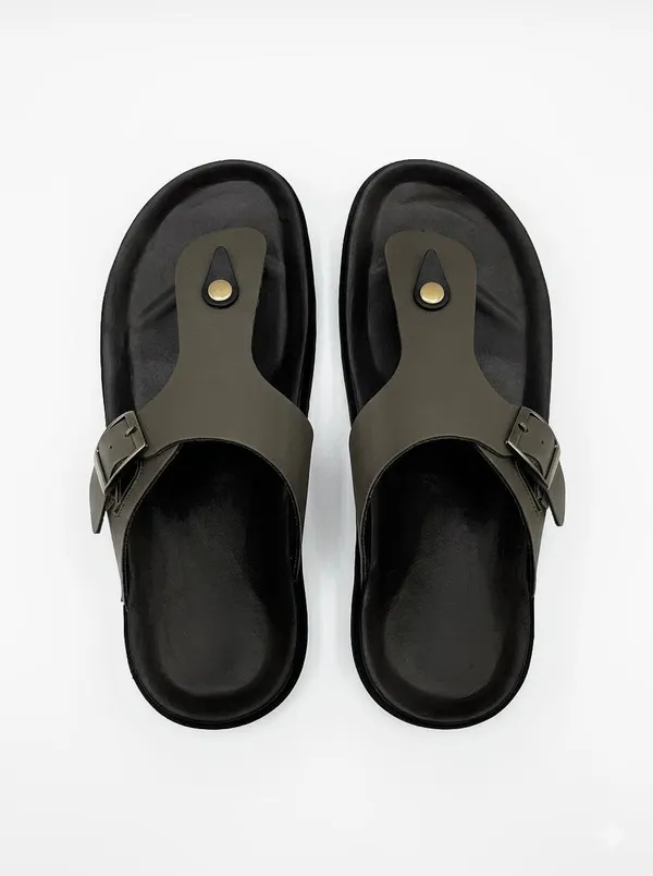 Green_Synthetic_Leather_Sandals_For_Men