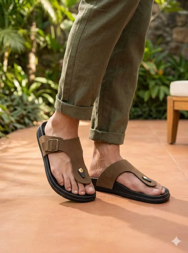 Tan_Synthetic_Leather_Sandals_For_Men