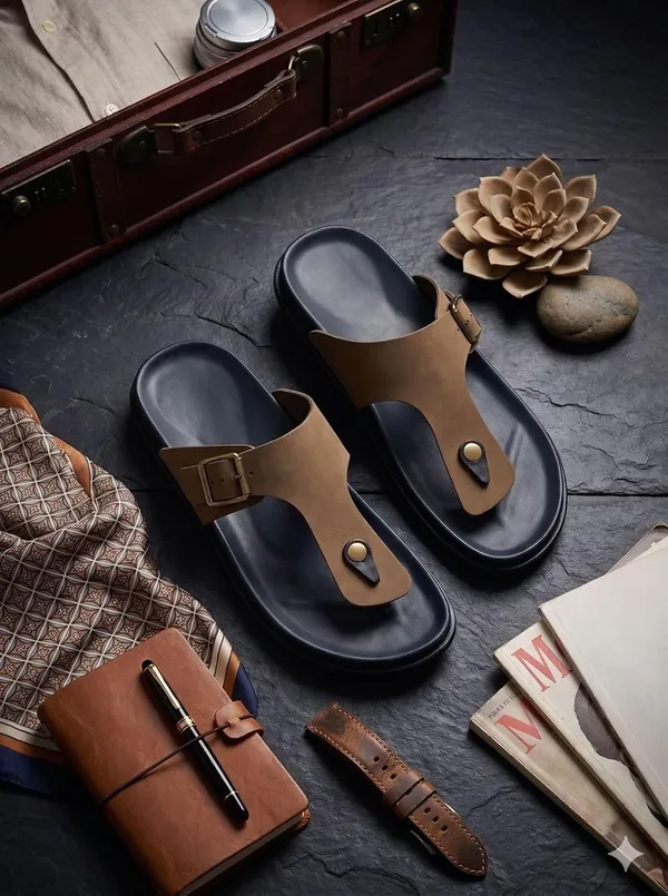 Tan_Synthetic_Leather_Sandals_For_Men