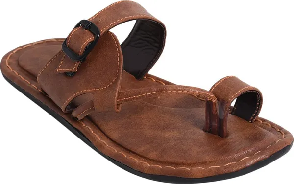 Brown_Sysnthetic_Leather_Sandals_For_Men