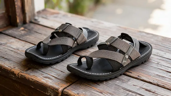 Grey_Synthetic_Leather_Flip_Flops_For_Men